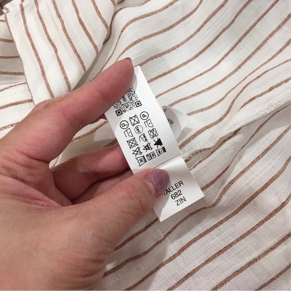 Zara Back Bow Striped Shirt Button Top Oversize White Women’s S New 8437/416 - Picture 7 of 10